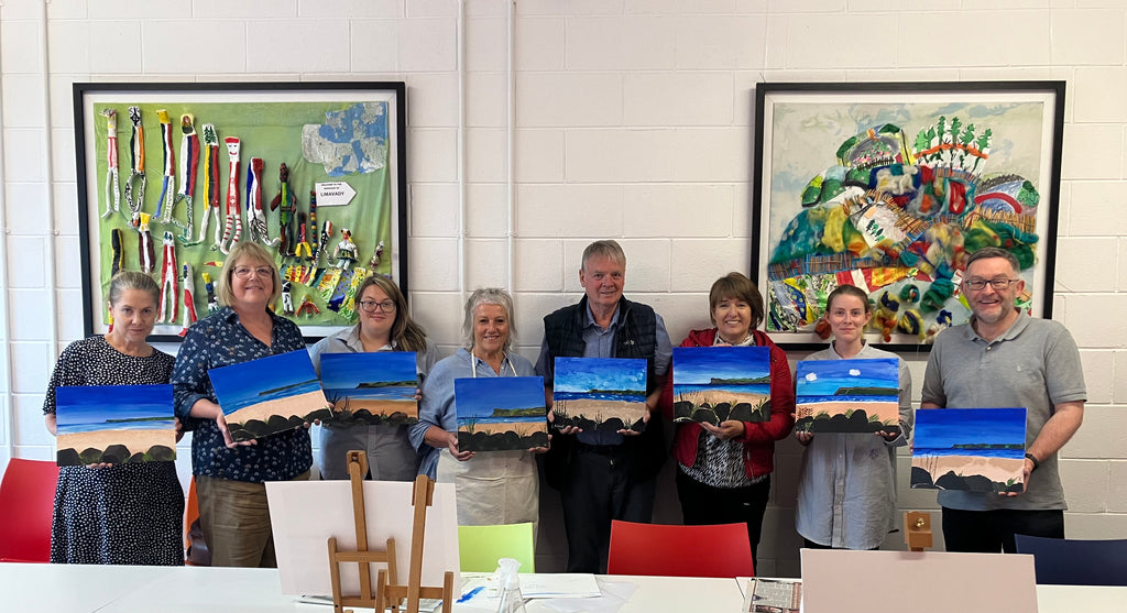 'Sky, sea, land' acrylic painting workshop success